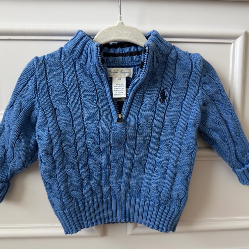 Ralph Lauren Blue Cable Knit Pullover